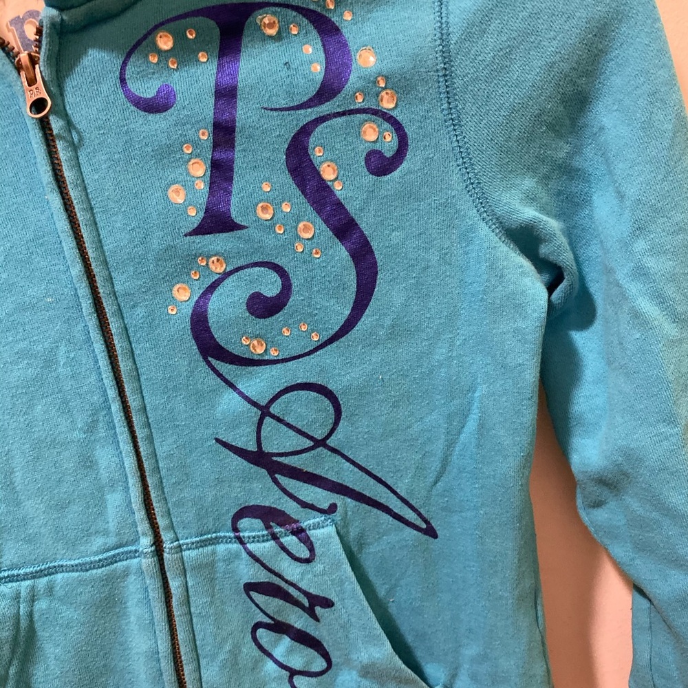 Aeropostale P.S Hoodie sz L Blue zipup Girl